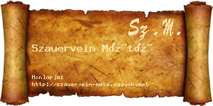 Szauervein Máté névjegykártya