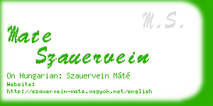 mate szauervein business card