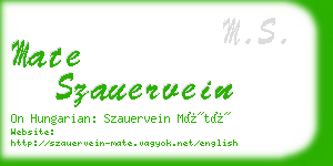 mate szauervein business card